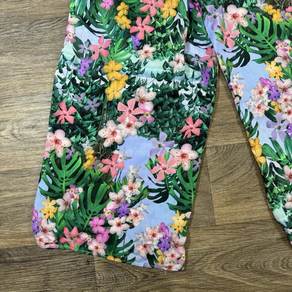 Desigual Boho Floral Wide Leg Pants Tie Waist Sz XL Viscose - Picture 14 of 15